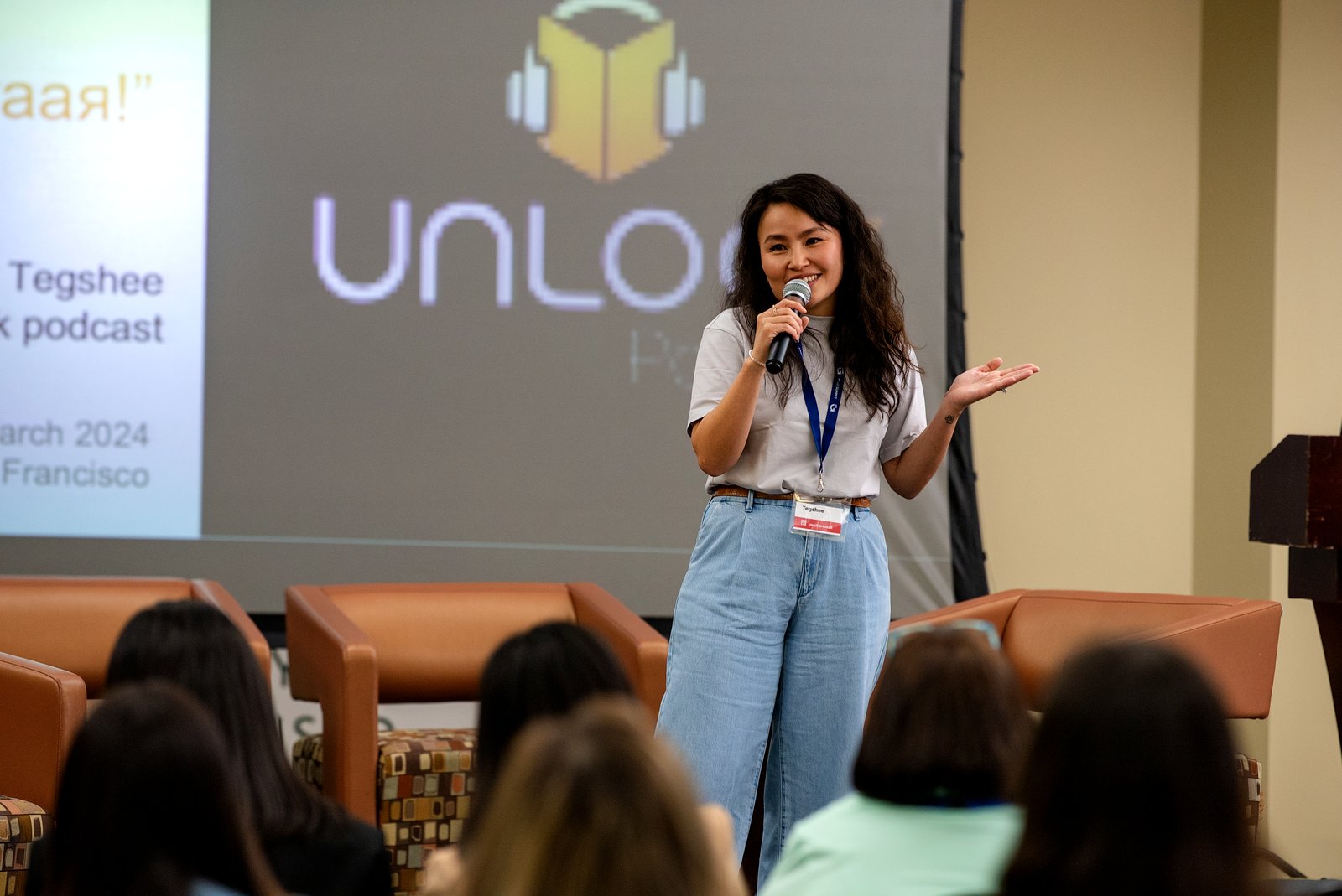 Tegshee delivers her NHUB Unlock Podcast pitch, MNG Summit 2024 San Francisco